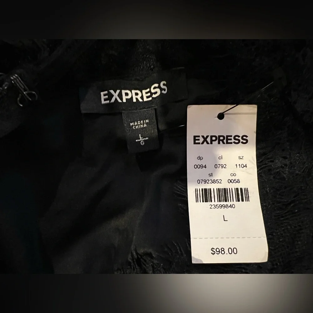 NWT EXPRESS Lace Halter Black Jumpsuit - Picture 7 of 11